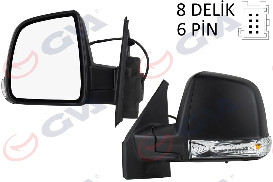 Dış Di̇ki̇z Aynası Sol Doblo 11> Elektri̇kli̇ Si̇nyalli̇ Si̇yah Kapaklı Tek Cam Konveks 6 Fi̇ş Vm-668ehl