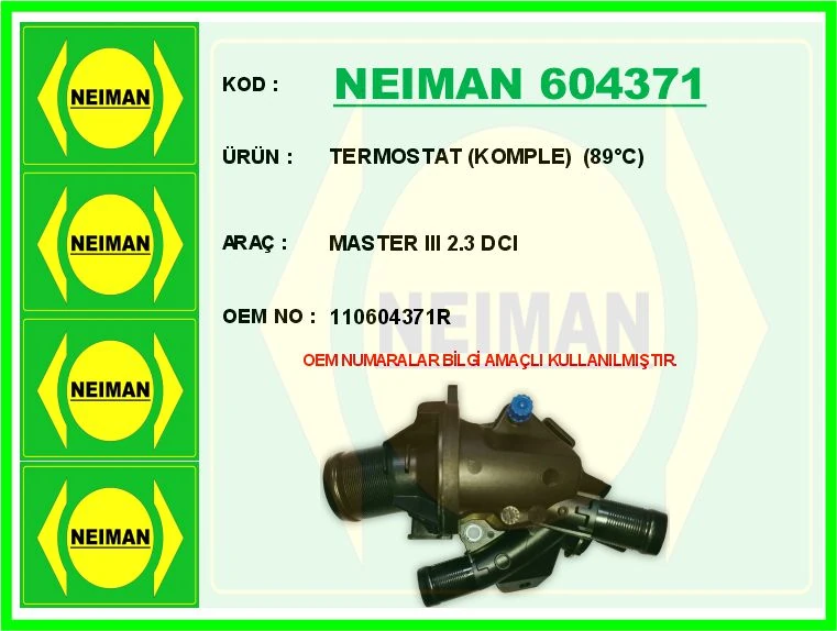Termostat 89 C Renault Master III 10> 2.3dci Nissan Navara Ys23 15> 2.3l