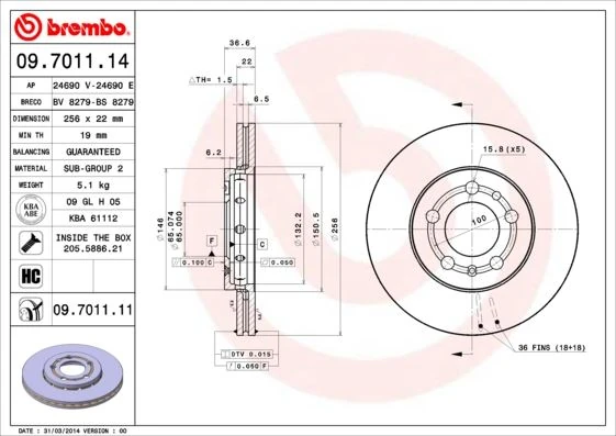 Brembo Fren Aynası Ön Audi, Seat, Volkswagen