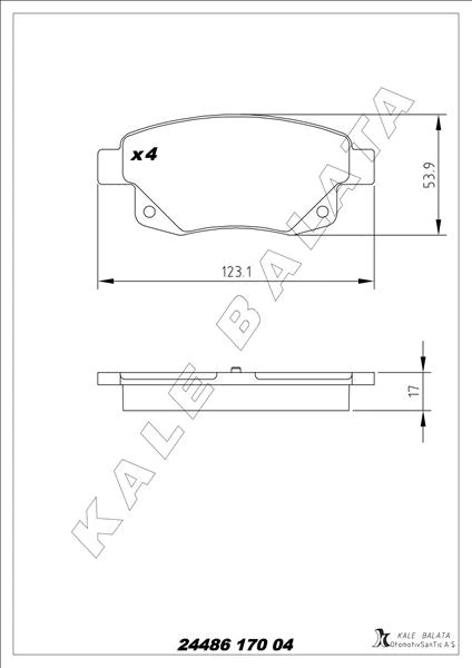 Arka Fren Balatasi Transit V347-V348 06>11 Fissiz