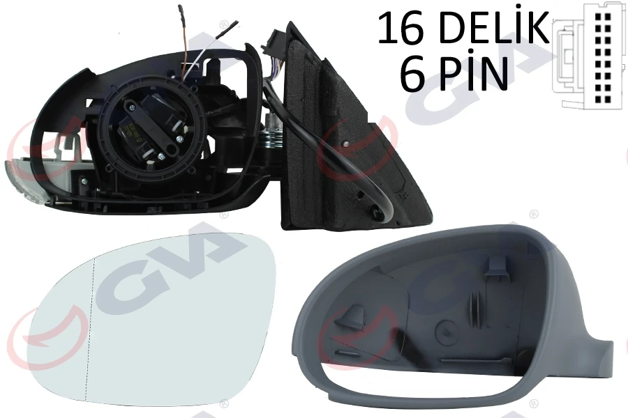 Dış Di̇ki̇z Aynası Sol Jetta 04 Golf V 05 Elektri̇kli̇ Isitmali Si̇nyalli̇ Astarli Asferi̇k 7 Fi̇ş Vm-381ehpal