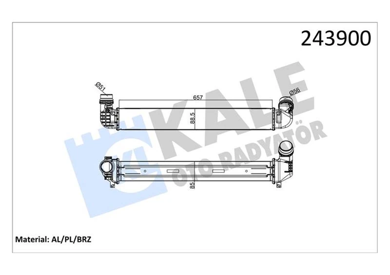 Turbo Radyatörü Intercooler Fluence 10> 1.5dci 657x89x85 2 Sira Alb Si̇stem