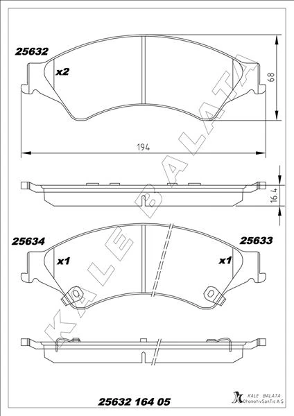 Ön Fren Balatasi Ranger Tke 2.2tdci / 3.2tdci 4 4 12 ></i>