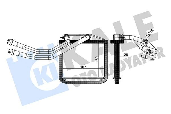 Kalori̇fer Radyatörü Corsa D 06> Corsa E 14> Adam 14> Mito-Doblo III-Linea-Fiorino-Pratico-Grande Punto 1.2-1.3-1.4 Borulu Ti̇p
