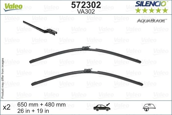 Silecek Supurgesi X2 650 480 Mm Volvo Xc60 II 17 Aquablade Flat Blade Va302