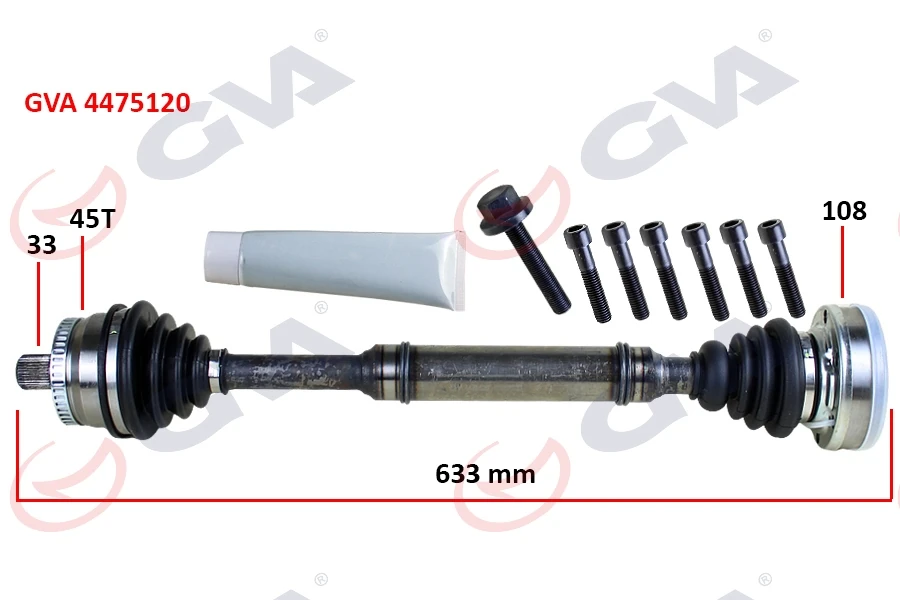 Komple Aks Sağ ABS Li̇ A4-Passat 1.8t 96-01 45 Di̇ş 633mm