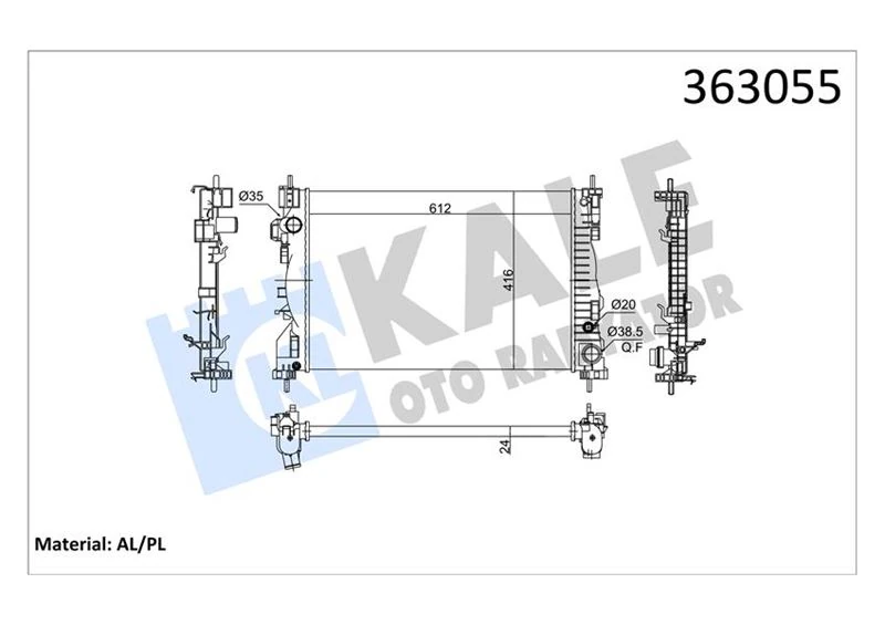 Alfa Romeo Giulietta 940 1.4 Tb 10 > Ac Mt Mekani̇k 612x416x24 Su Radyatörü