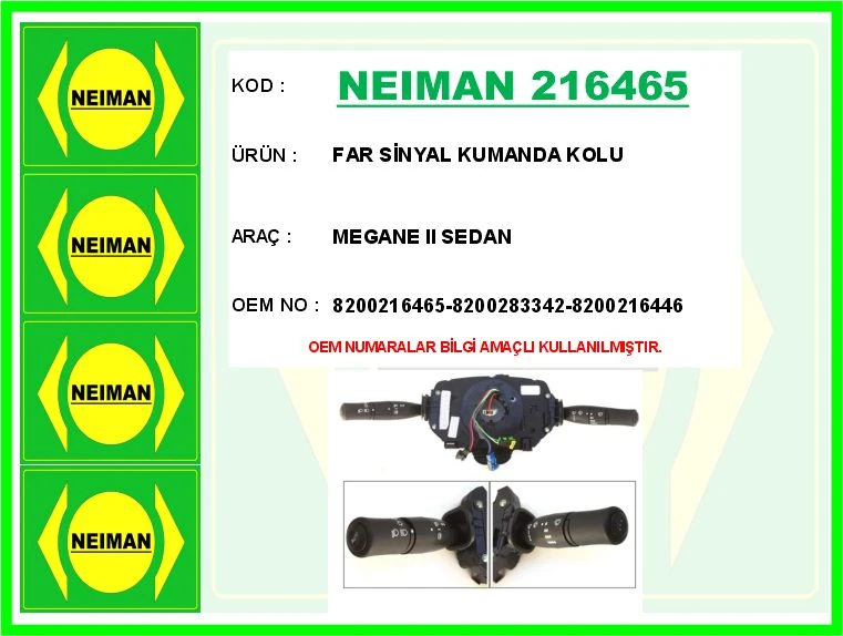 Far Si̇nyal Kumanda Kolu Megane II Sedan