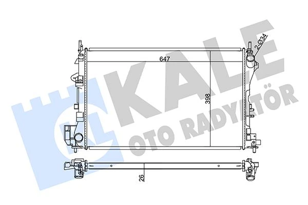 Su Radyatörü Opel Vectra C 1.6 1.8 1.6 16v 02-08 Saab 9-3 1.8 2.0t 03-15 Mt Ac Nac Brazing 650x398x26