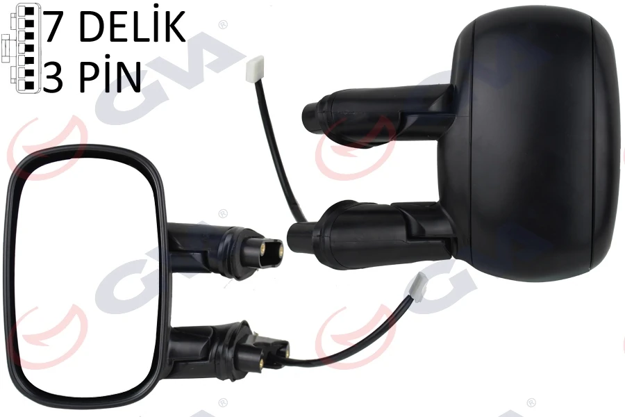 Dış Di̇ki̇z Aynası Sol Elektri̇kli̇ Astarli Fiat Doblo 00>10 Konveks 3 Fi̇ş