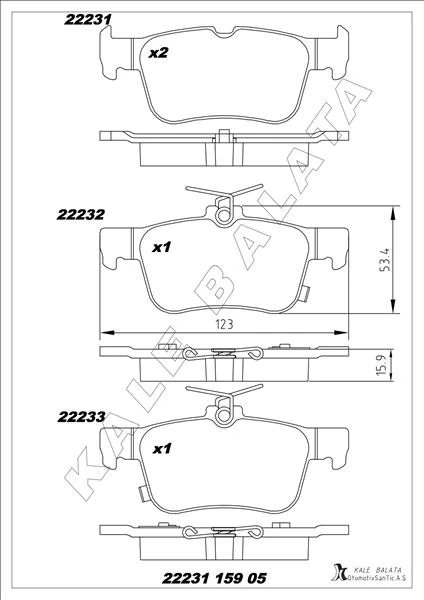 Arka Fren Balatasi Galaxy III 15> Mondeo V 14> Edge 15>19 Focus IV 17> Kuga III 19>