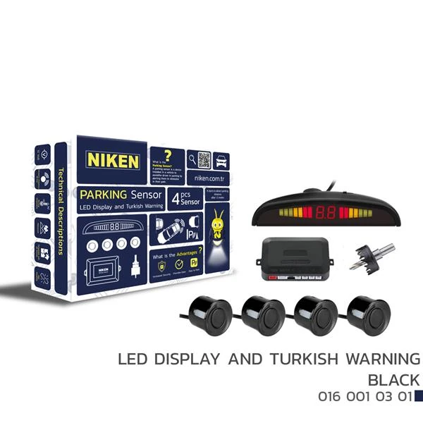 Park Sensörü LED Ekran Ve Turkce Uyari Si̇yah 22mm