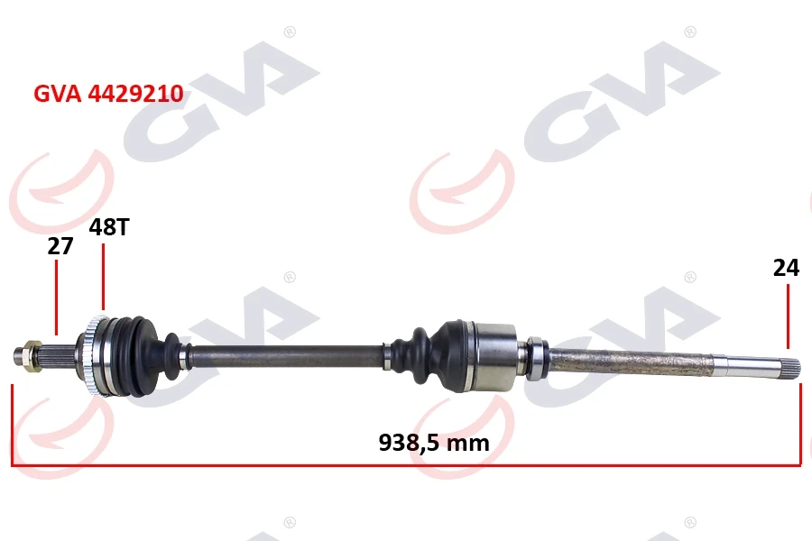 Komple Aks Sağ Scudo-Expert-Jumpy 1.9d 96-06 ABS Li̇ 48di̇ş 938mm