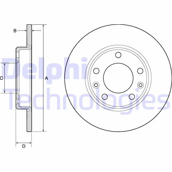 Arka Fren Di̇ski̇ Peugeot P308 13>21 249x35x5dl Dolu