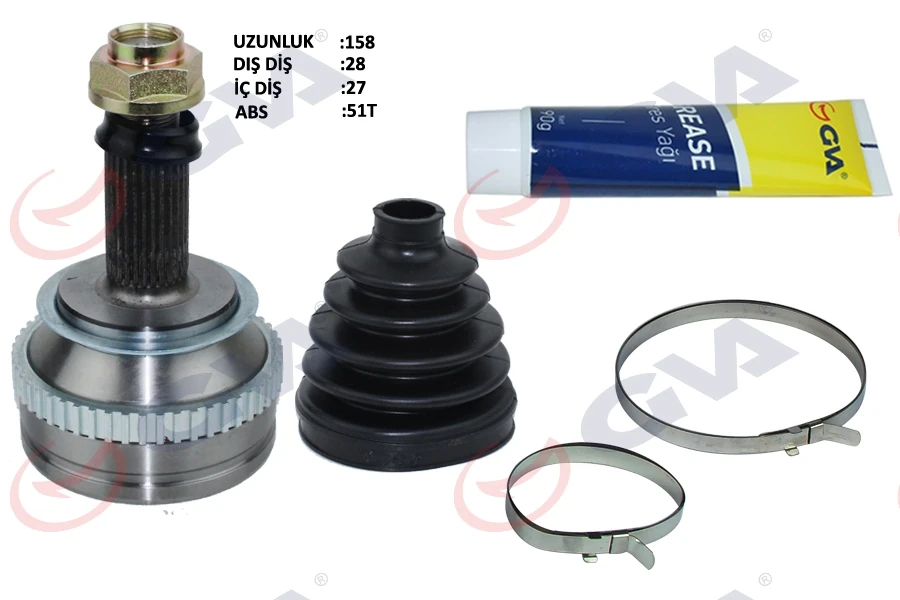 Aks Kafasi Dış Ön Sağ/sol Master-Movano II 2.5d S8u 98-10 ABS Li̇ 51di̇ş 28x27x67.1 158mm 51di̇ş 1118mm