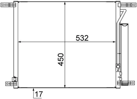 Kli̇ma Radyatörü Kondenser Chevrolet Aveo Al/al 515x428x16