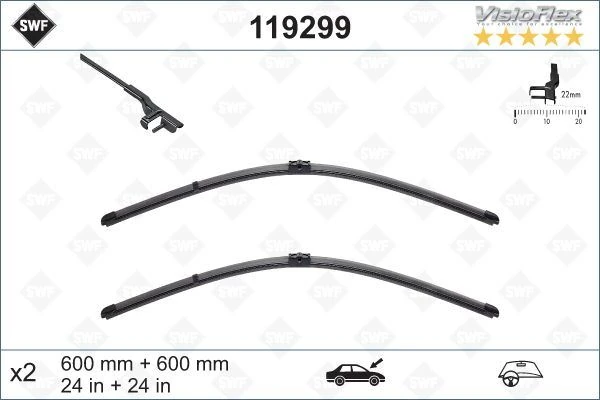 Silecek Supurgesi Takımı 600mm / 600mm Mercedes W204 S204 C204 C218 X218 W212 S212 C207 A207 Swf