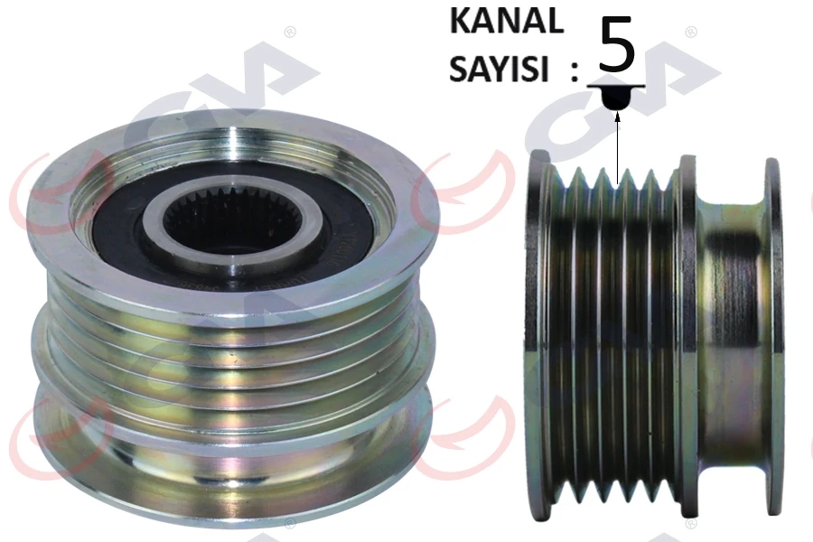 Alternatör Kasnaği Rulmanli Megane-Clio II-Kangoo-Twng-Symbol II 01-5 Kanalli K9k-K4m