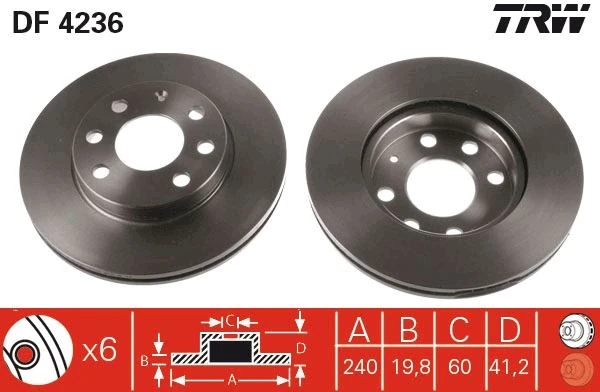 Ön Fren Aynası Corsa C 1.0-1.2 16v 01>11 ABS Li̇ 240x20x4dlxhavali