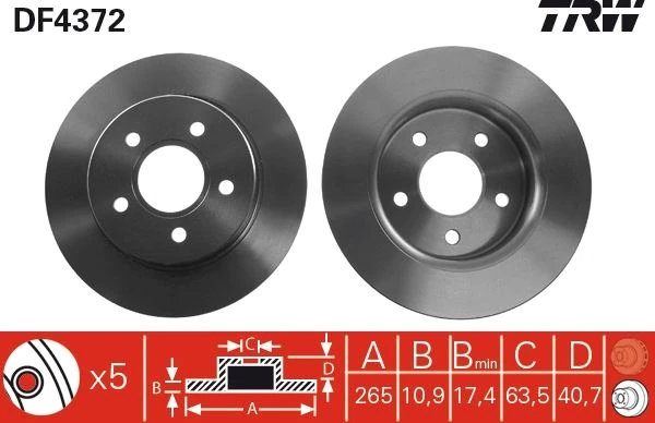 Arka Fren Disk Aynası Focus II 04> C Max 07>1.6ti 16v 1.6tdci 1.8 Mazda III 03>olcu 265 11 5 Bijon