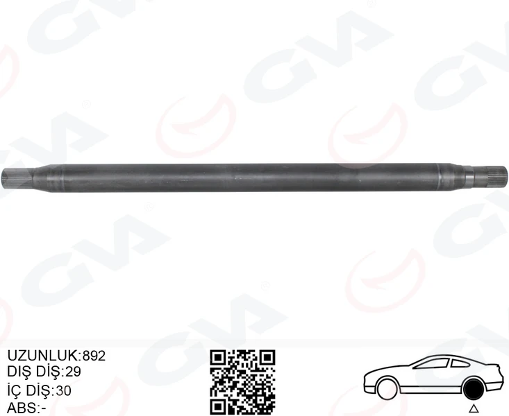 Aks Mili Arka Sağ Kalin Uzun 892mm Mercedes Sprinter B906 . Volkswagen Crafter 30-35-50 Z:29-30