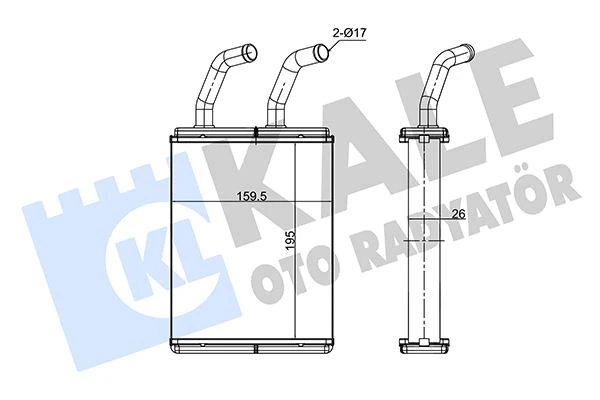 Kalori̇fer Radyatörü Kia Pregio 2.7l J2 98-Besta 2.5l D4bh 02-Kli̇mali Araçlar İçi̇n-Alemi̇nyum