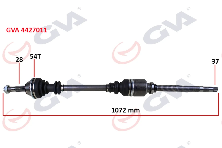Komple Aks Sağ Ducato-Boxer-Jumper 2.5 D 94-02 14q ABS Li̇ 54di̇ş 1072mm