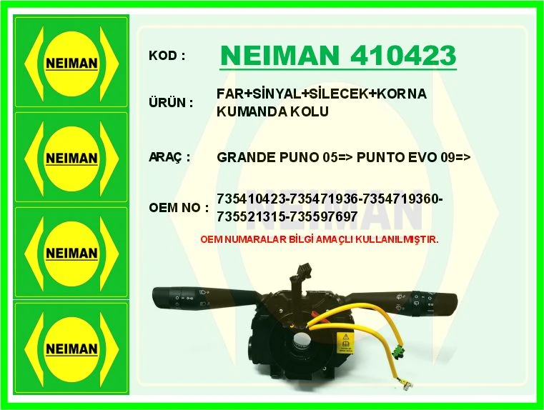 Far Si̇nyal Si̇lecek Korna Kumanda Kolu Grande Puno 05 > Punto Evo 09 >
