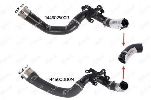Turbo Hortumu Küçük Dacia Dokker-Lodgy-Duster-Captur-Clio IV 1.2 Tce Plasti̇k Parça Hari̇ç