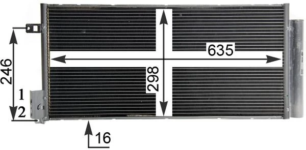 Klima Radyatoru Opel Corsa D-Combo 06> Fiat Grande Punto-Bravo II-Linea 1.3-1.7 Cdti-Mtj 1.6t 625x295x16