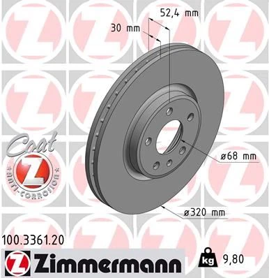 Ön Fren Aynası A4-A5-A6-A7-Q5 320x30x28xhavali 0986479c49-Df6148