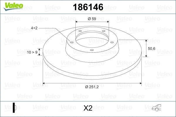 Arka Fren Diski Fiat Bravo II 07 Stilo 01 Linea 07 Alfa Romeo Mito 08 Lancia Delta II 08 251.5x10x4dl