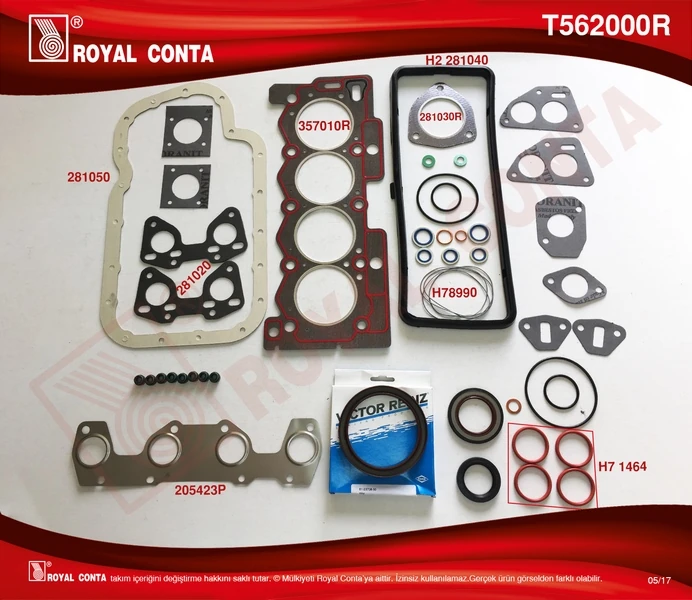 Motor Takım Conta Reinz Keçeli̇ S.lasti̇kli̇ P207 1.4 Tu3a 06 > P106-P205-P206-P306-P307 Tu3jp 1.4