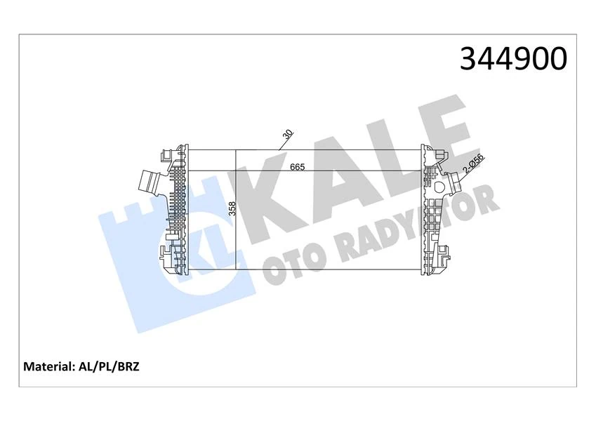Turbo Radyatörü Intercooler Astra J-Cruze J300-J305-J308-Zafira Tourer C Al/pl/brz 665x35
