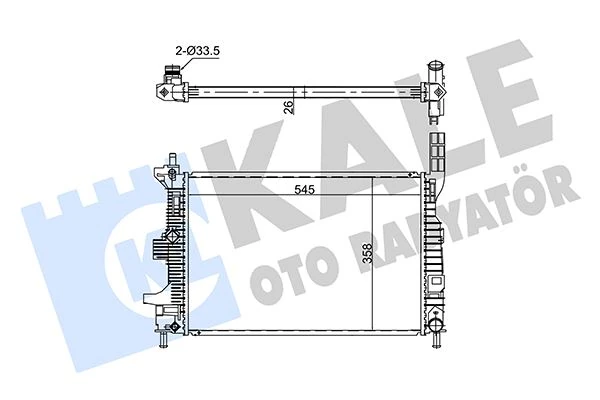 Motor Su Radyatoru Focus III 1.5tdci 1.6tdci 95ps 115ps 12>yeni Connect 14> 1.5tdci 1.6 Tdci Olcu 545 358 26