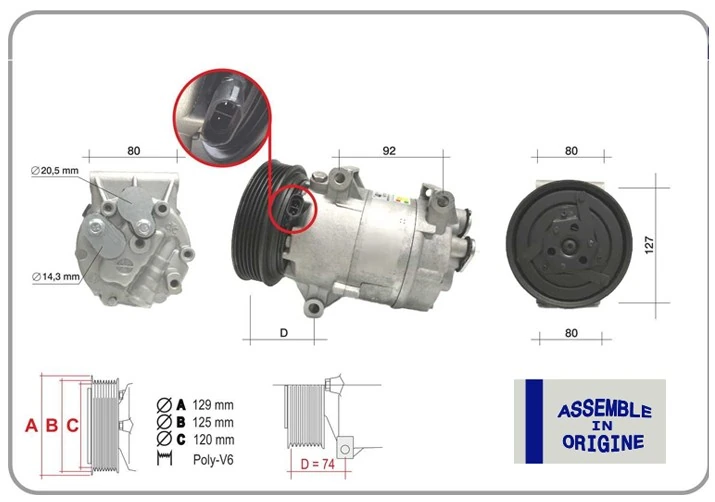 Kli̇ma Kompresörü Sifir Ürün Renault Megane I 96> Scenic I 96> Megane II 02>08 Scenic II 02>08 Qash Qai J10 06>13 1.4 K4j 1.5dci K9k 1.6 K4m 1.9dci F9q 2.0 F4r 12v 6 Kanal 125mm