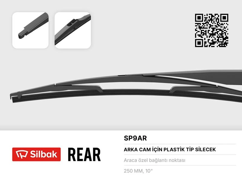 Si̇lecek Süpürgesi̇ Arka Plasti̇k Ti̇p 230mm Peugeot 308 II 09/13 . Renault Megane II 11/02>12/09 . Megane I V. SW 12/05> . Opel Astra Gtc H 03/05>