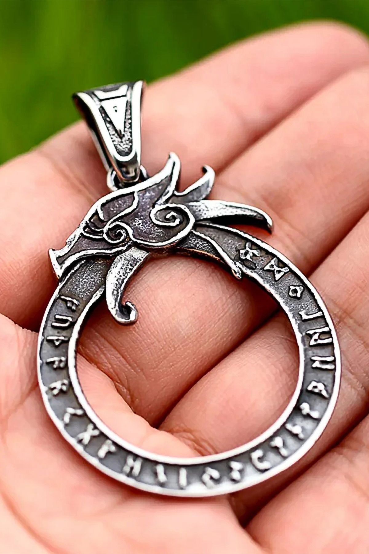 YENİ SEZON Erkek Çelik Zincir Kolye Kararmaz 316 l Çelik Gümüş Renk Zincir Vintage Vikings Kolye