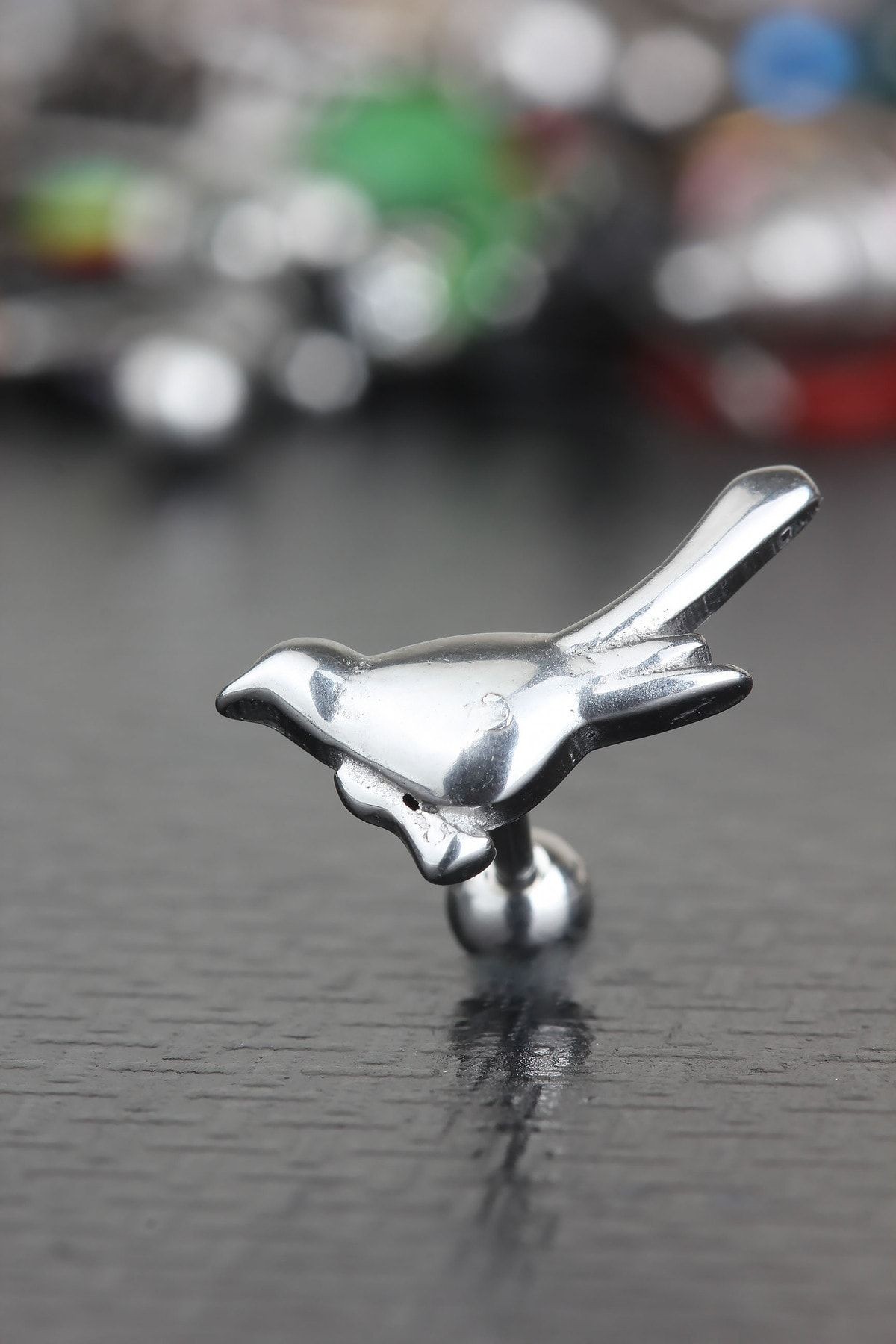 316L Cerrahi Çelik Kıkırdak Tragus Helix Vintage Antik Gotik Etnik Tasarım Kuş Piercing