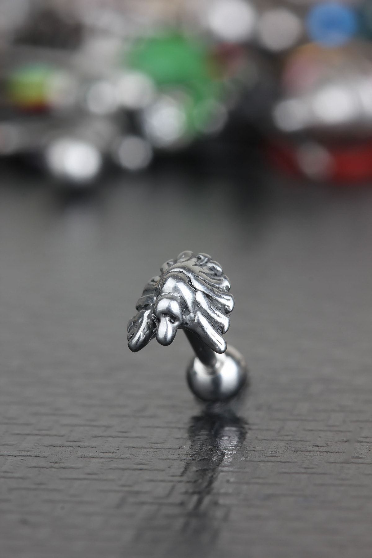 316L Cerrahi Çelik Kıkırdak Tragus Helix Vintage Antik Gotik Etnik Tasarım Kızıl Dereli Piercing