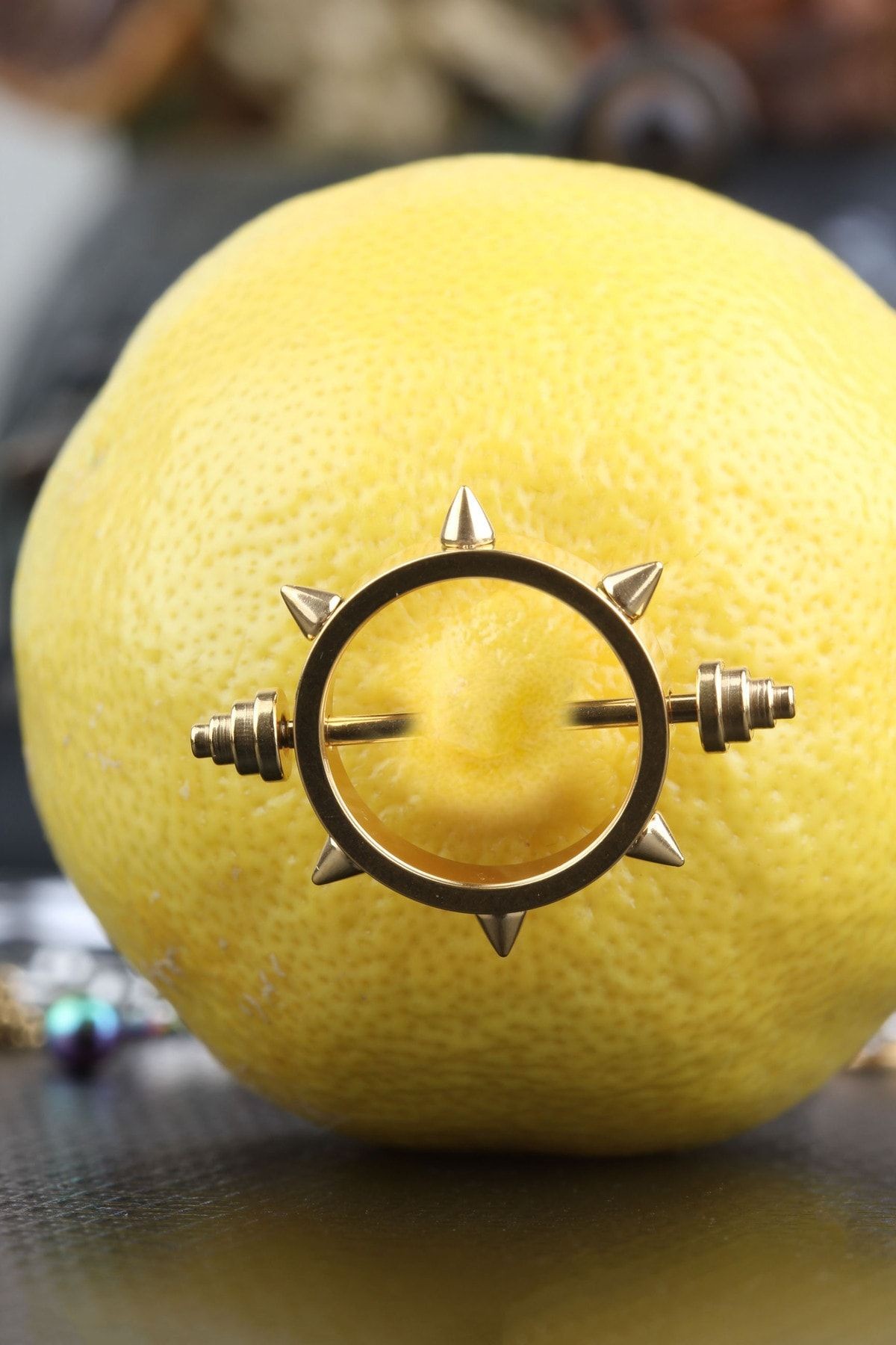 316l Cerrahi Çelik Göğüs Ucu Nipple/meme Etnik Tasarım Piercing 16 Mm