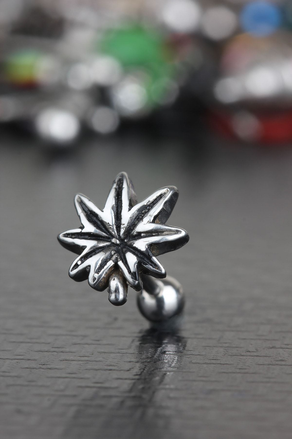 316L Cerrahi Çelik Kıkırdak Tragus Helix Vintage Antik Gotik Etnik Tasarım Maruhana Piercing