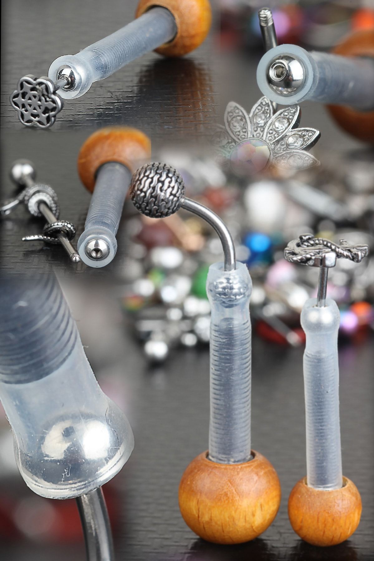 Piercing Topu Kolay Takma, Çıkarma Silikon Aparat Top Tutucu ( 1,2mm Top - 1,6mm Top ) 2 Adet
