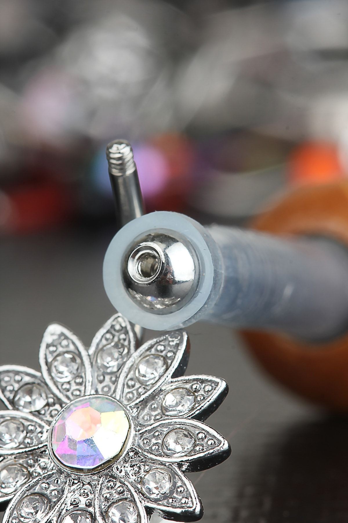 Piercing Topu Kolay Takma, Çıkarma Silikon Aparat Top Tutucu ( 1,2mm Top - 1,6mm Top ) 2 Adet