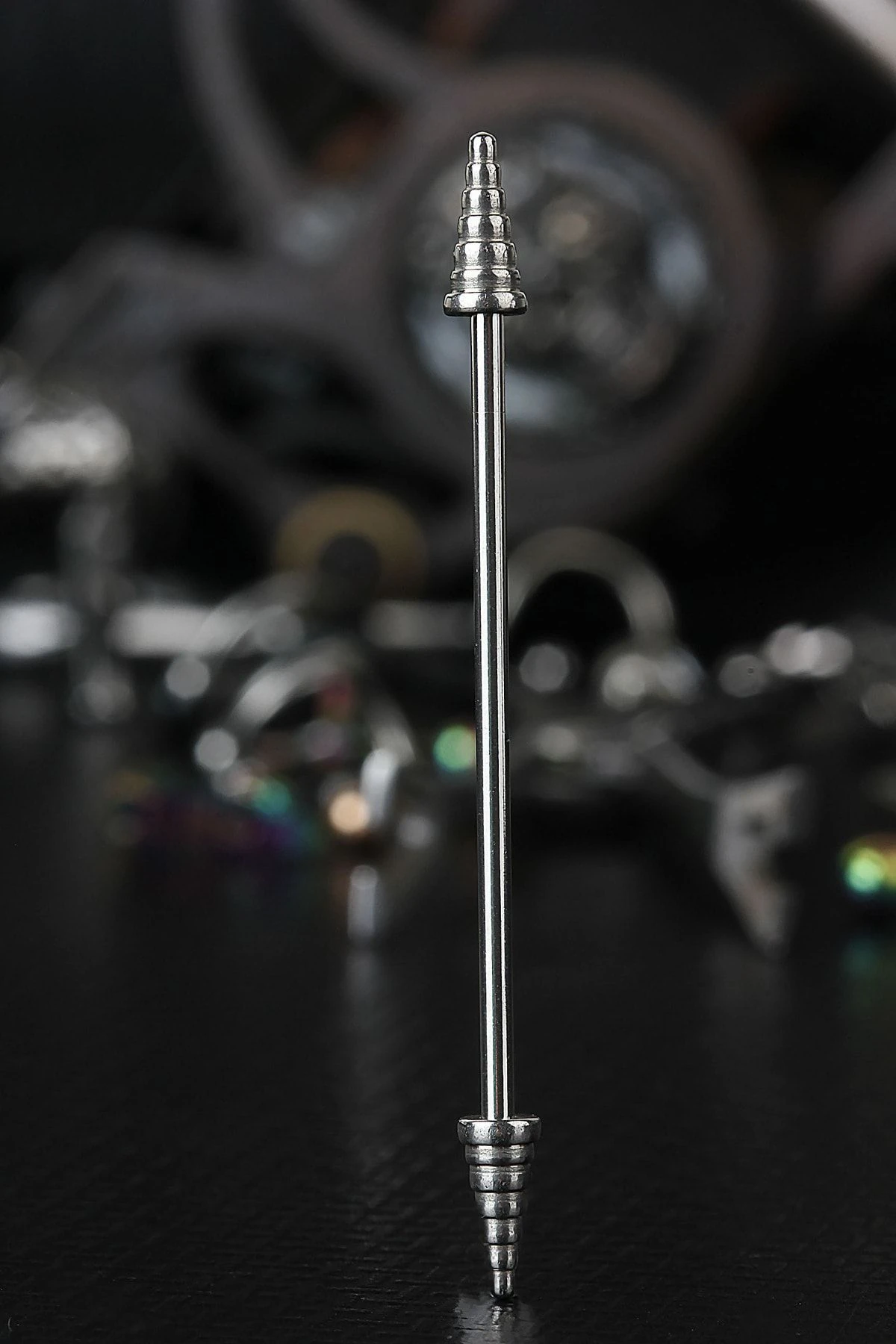 Cerrahi Çelik Spike Köprü Piercing