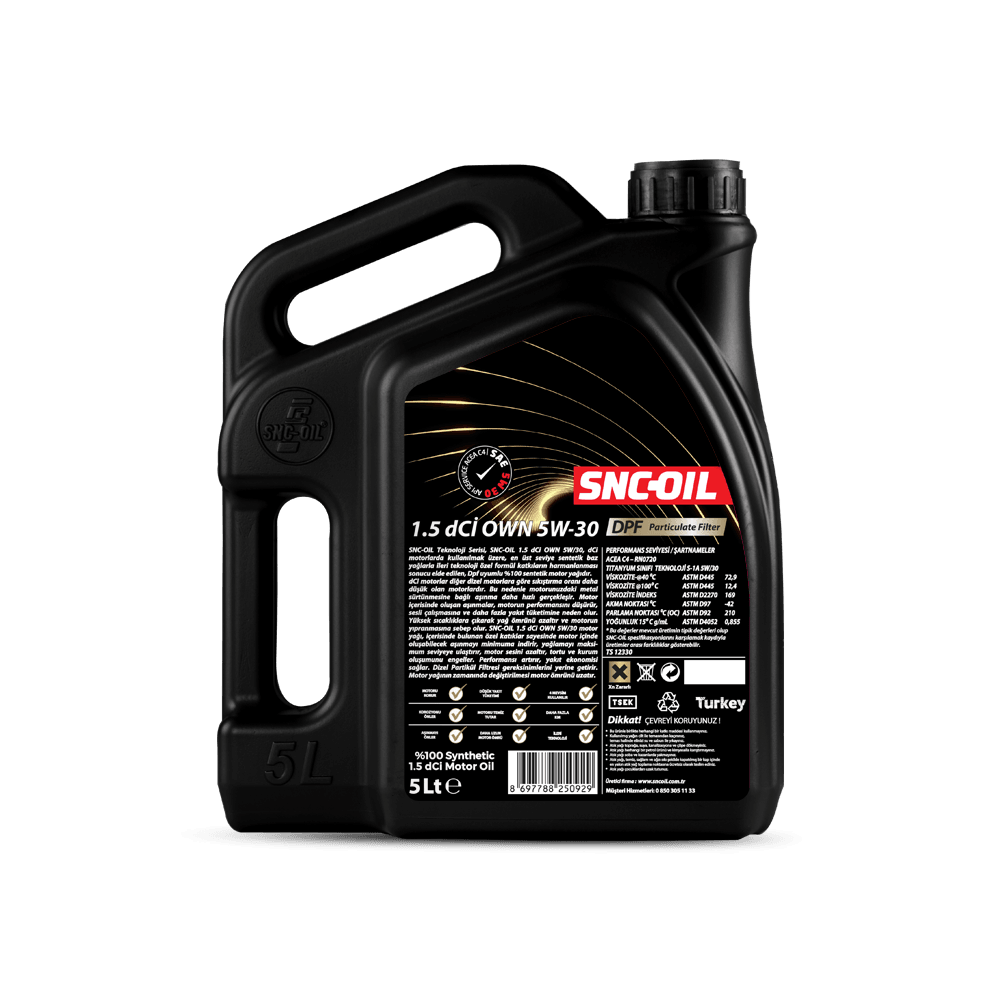 SNC-OIL 1.5 dCİ OWN 5W-30 Motor Yağı ( 5 Litre )