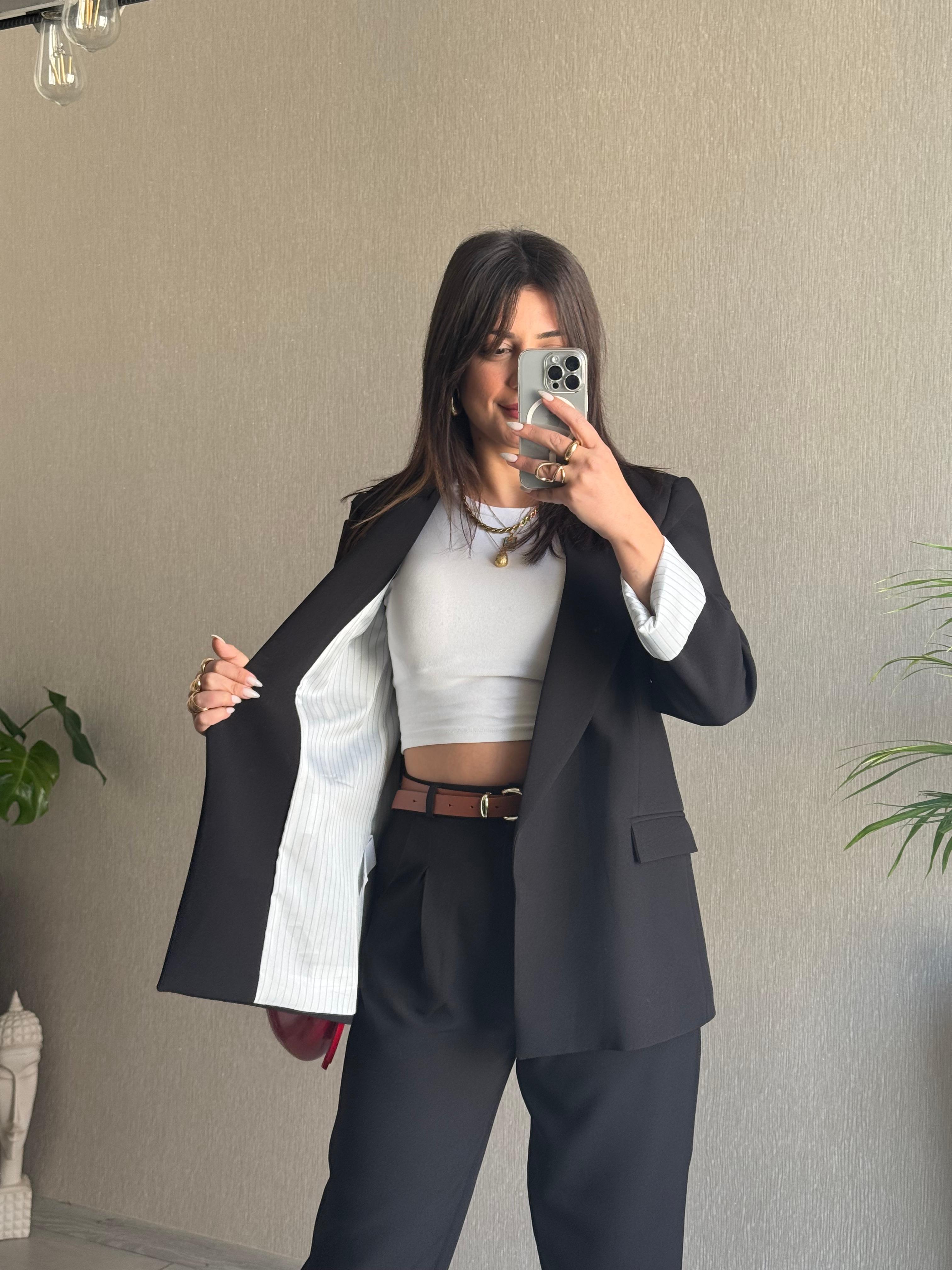 Oversize Kol Katlamalı Blazer