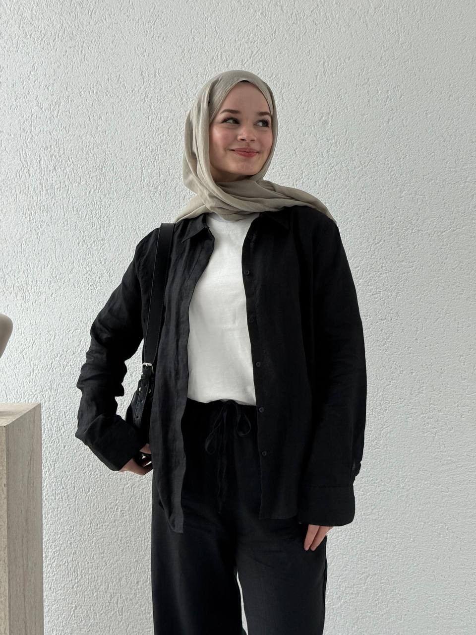 Premium Kalite Keten Gömlek - Siyah