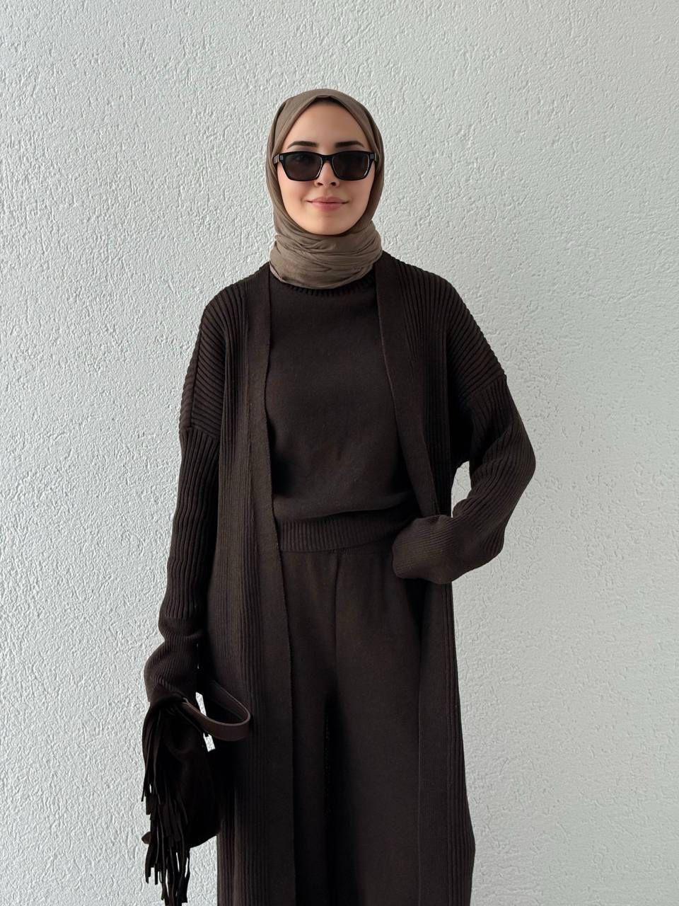 Üçlü Triko Takım T53 - Kahve