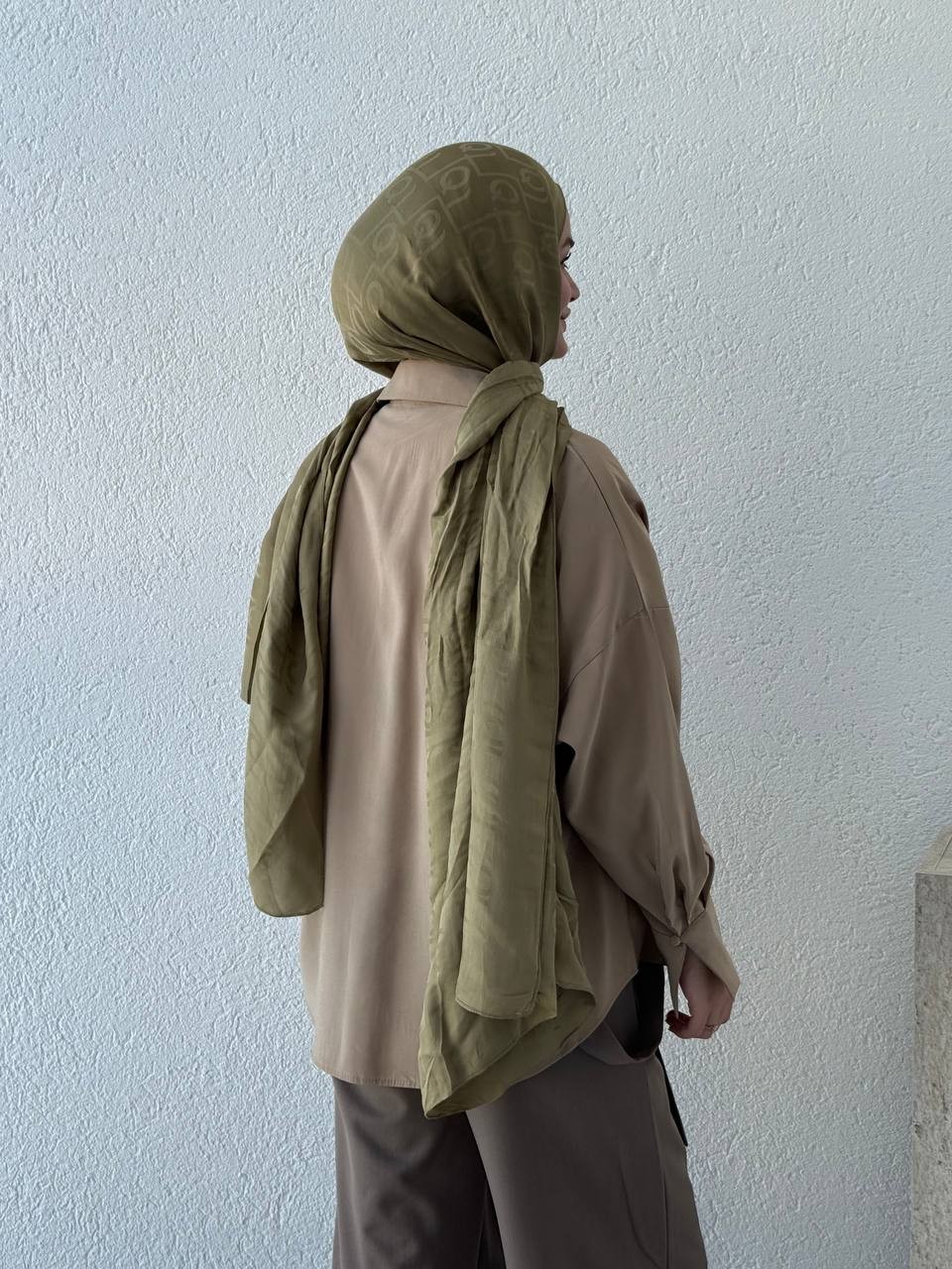 Nakışlı Tencel Gömlek 0009 BYKN - Camel